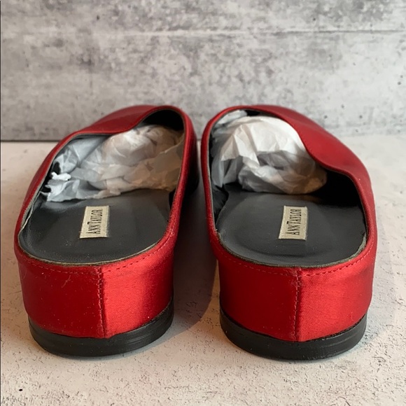 Ann Taylor Red Satin Mules Sz 8.5 M - Picture 2 of 6